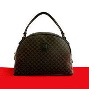 Celine Macadam Blason Triomphe leather handbag Boston bag black